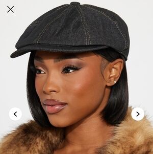 Stylish Black Denim Newsboy Cap